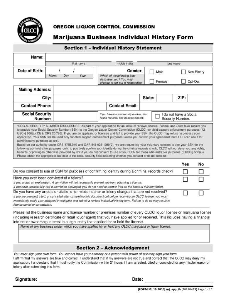  Use This Form to Provide Personal History Information for Each Individual Who Qualifies as an Applicant for a 2021-2023