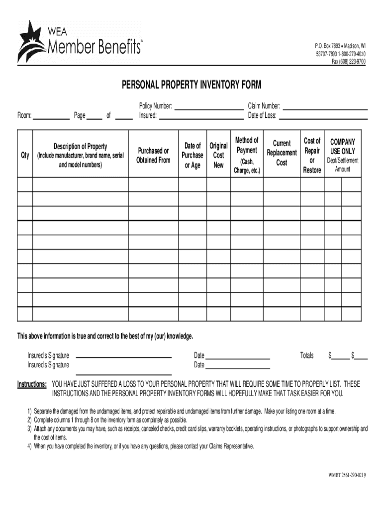 2561 PP Inventory Form DOC