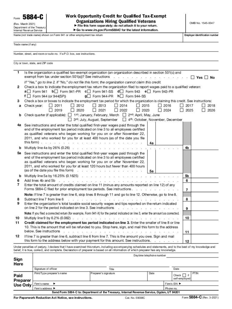 Form 5884 C Rev March