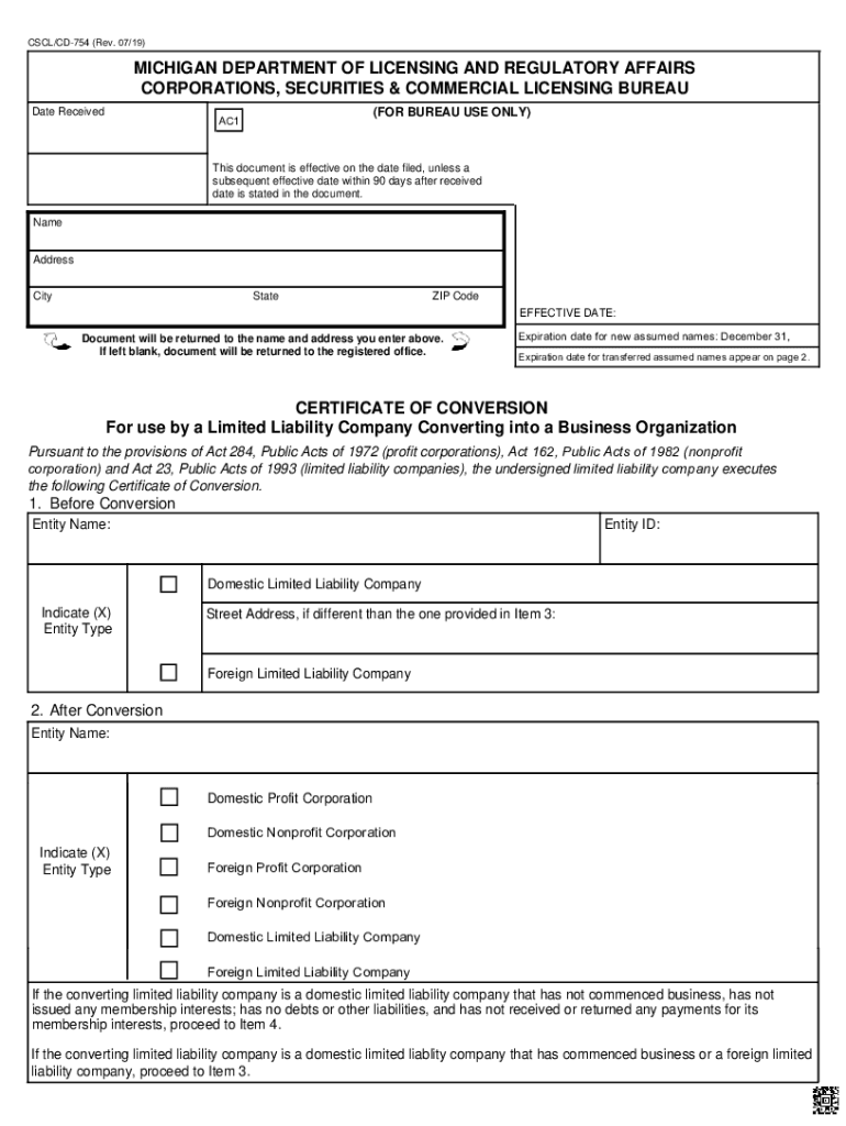  Form CSCLCD 754 Download Fillable PDF or Fill Online 2019