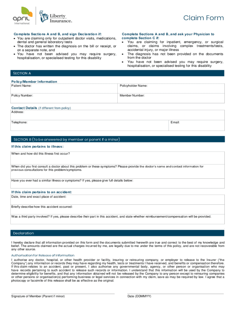 Singapore Claim Form