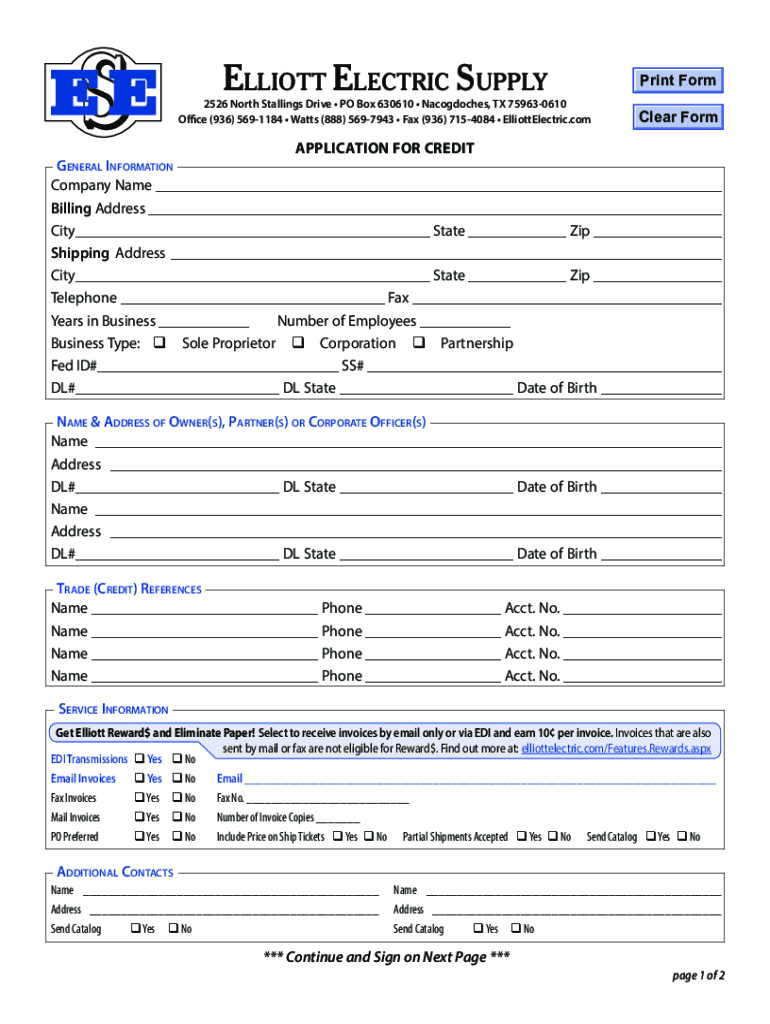 CREDIT APPLICATION 3 Pages PLEASE COMPLETE THIS FORM in