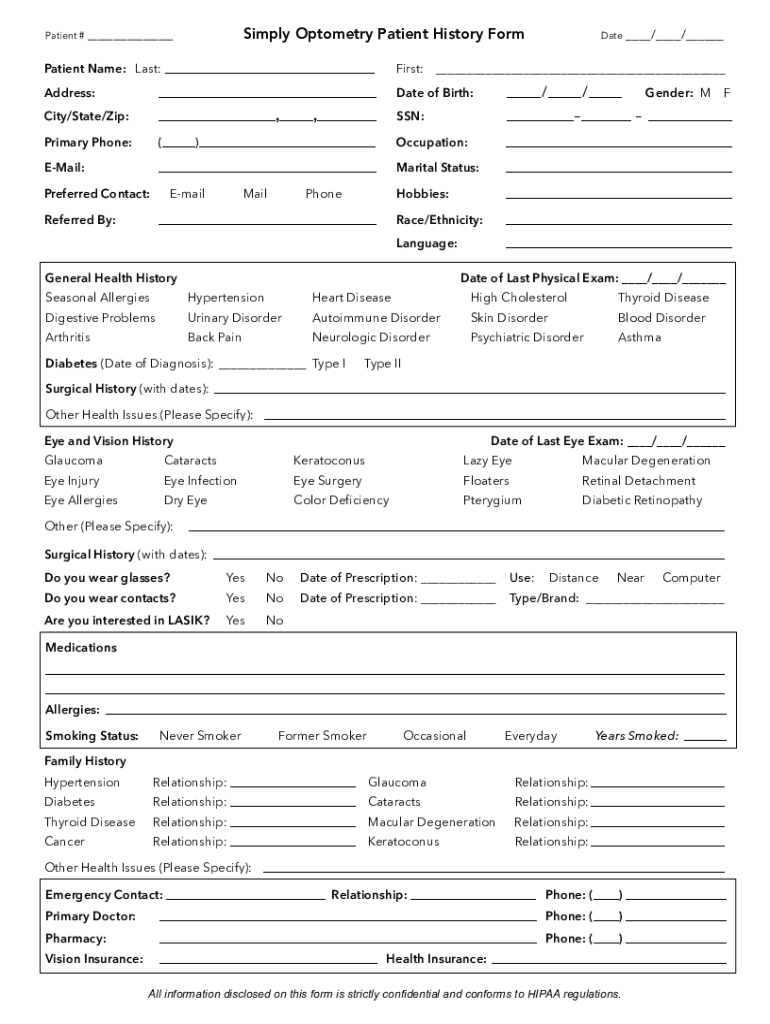  Patient History Form Ver 3 0 2017-2024