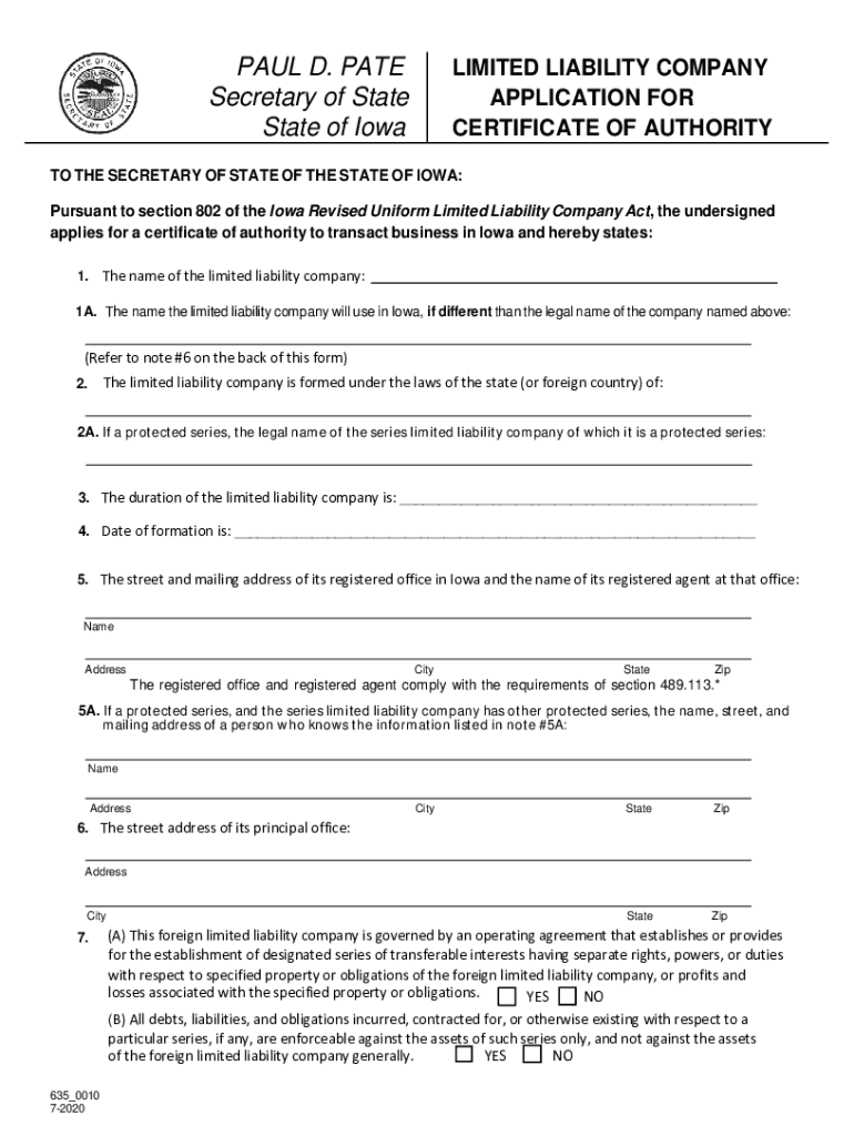  Fillable Online Llc Certificate Form Fax Email Print pdfFiller 2020