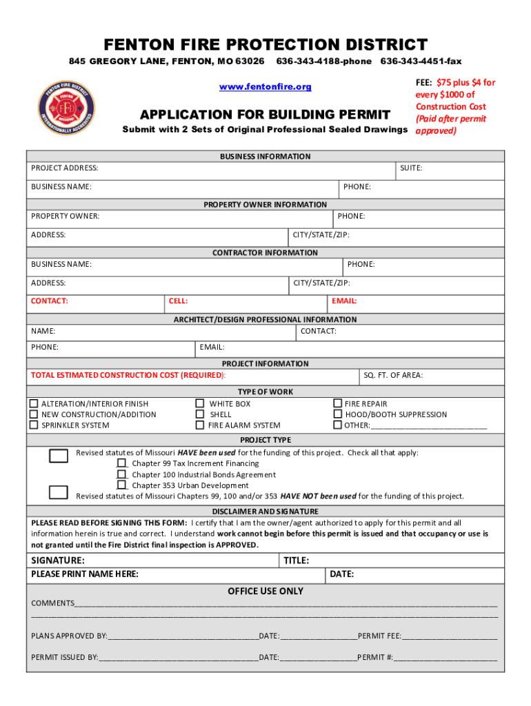 Fenton Fire Protection District  Form
