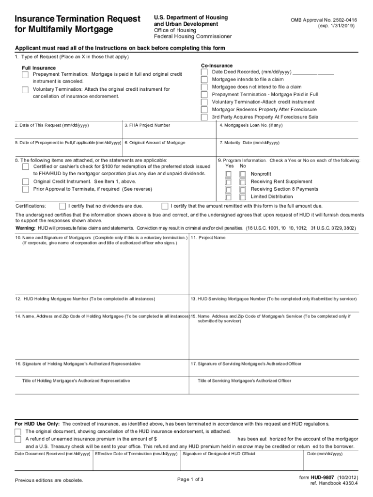 Hud 9807  Form