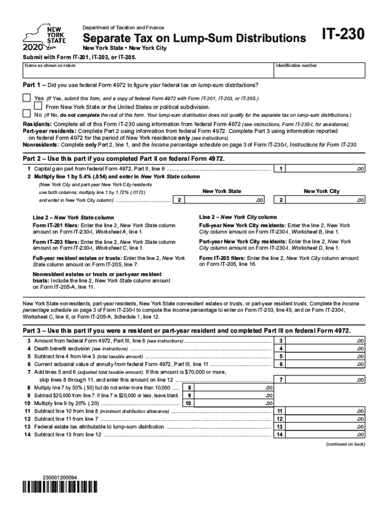  Attach to Form it 201, it 203 or it 205 2020