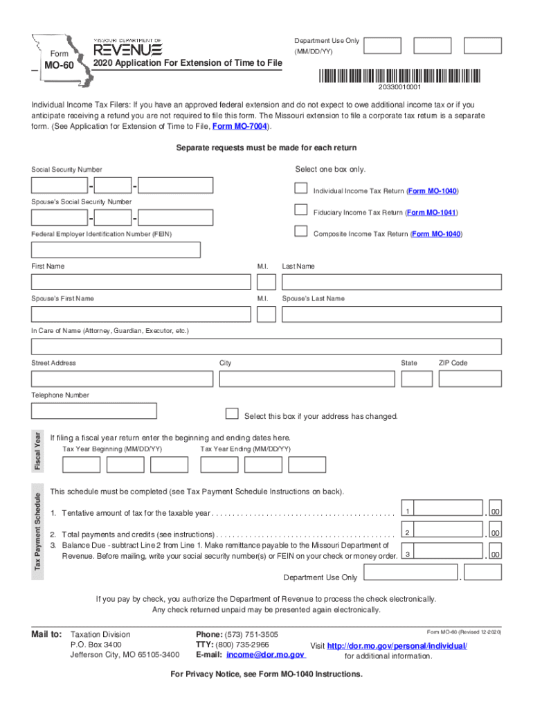  Missouri File Form 2020