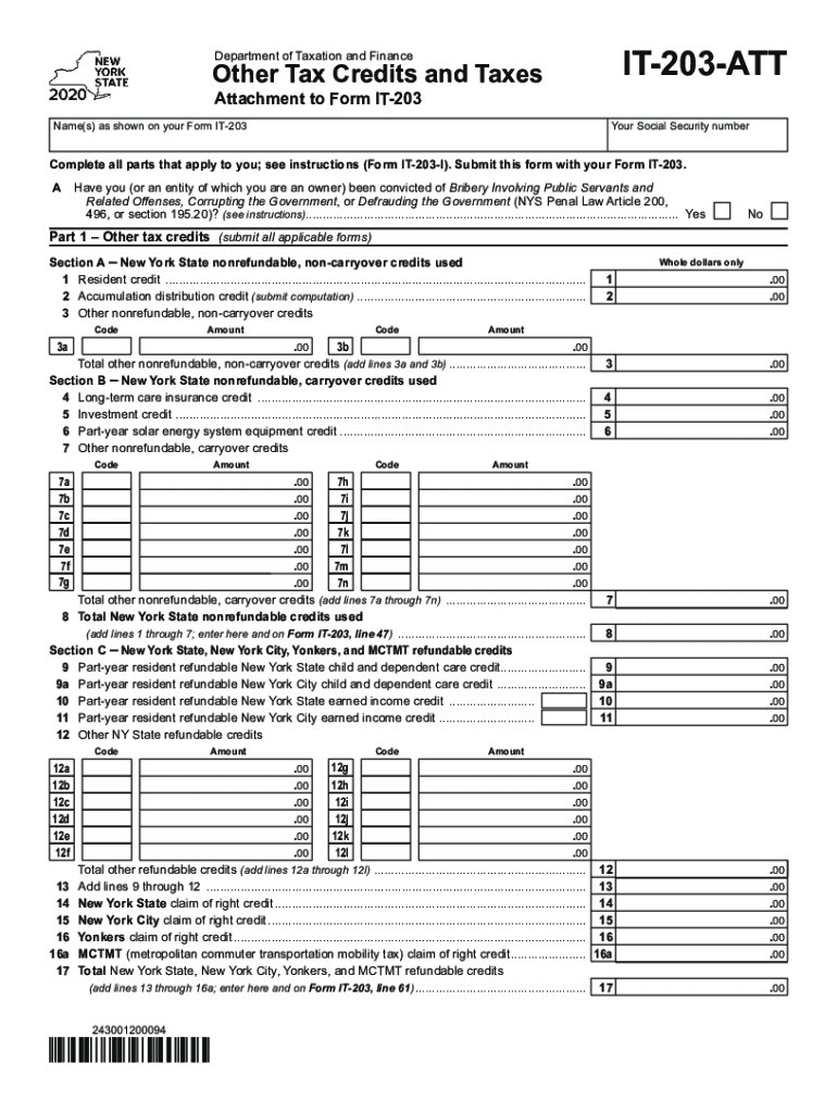  Form it 203 B Nonresident and Part Year Resident Income 2020