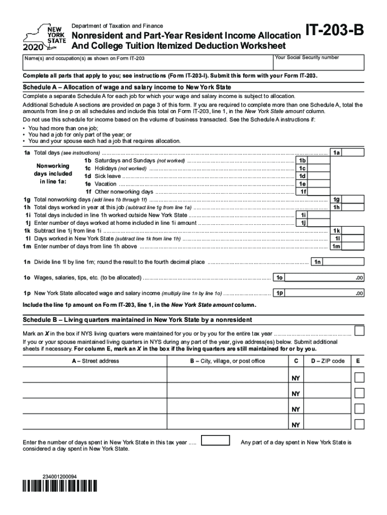  New York Income Allocation 2020