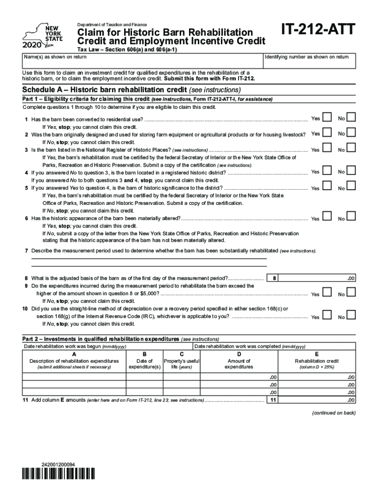  Form it 212 ATTClaim for Historic Barn Rehabilitation 2020