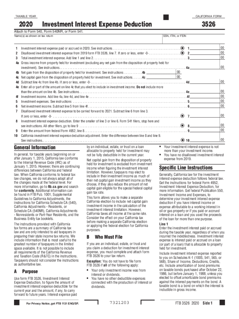  Form 3526 Investment Interest Expense Deduction Form 3526 Investment Interest Expense Deduction 2020