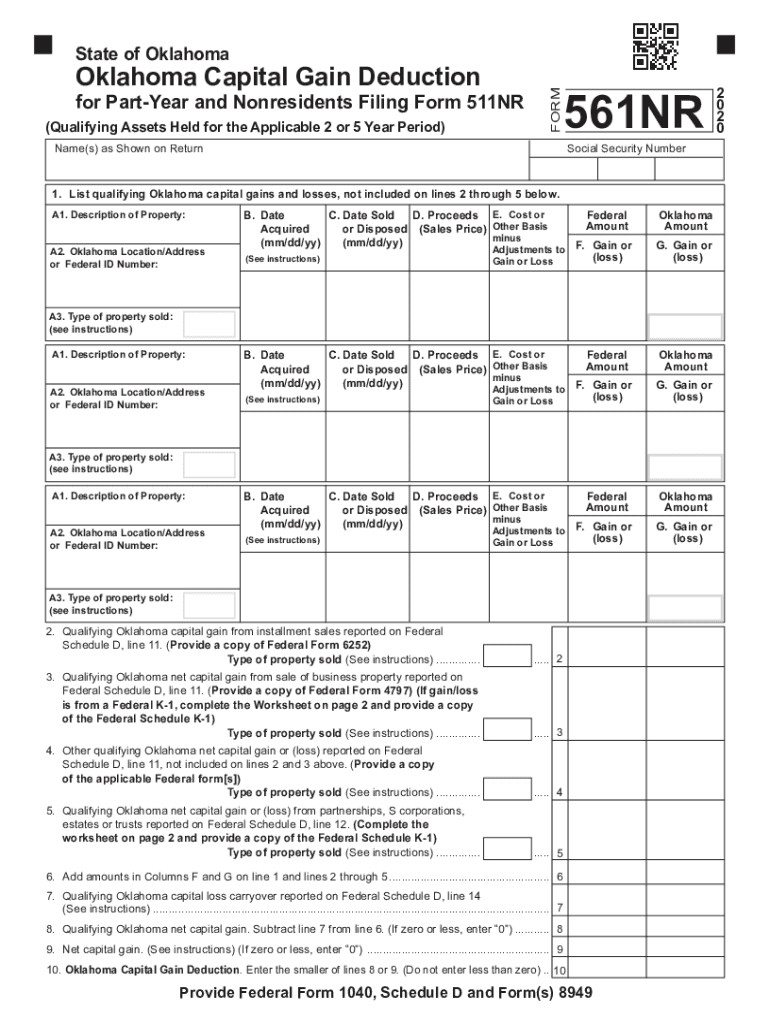  Form 511NR Non ResidentPart Year Resident Oklahoma Oklahoma Tax Forms Printable State OK 511 Form and Oklahoma Tax Commission in 2020