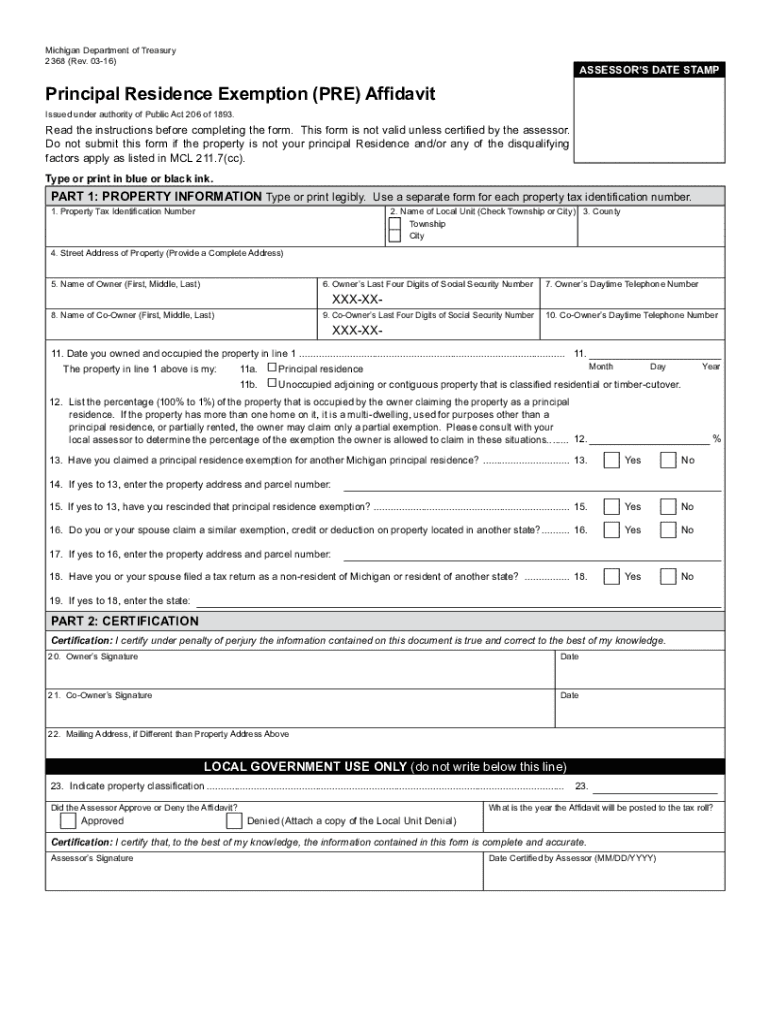  Pre Affidavit 2017-2024