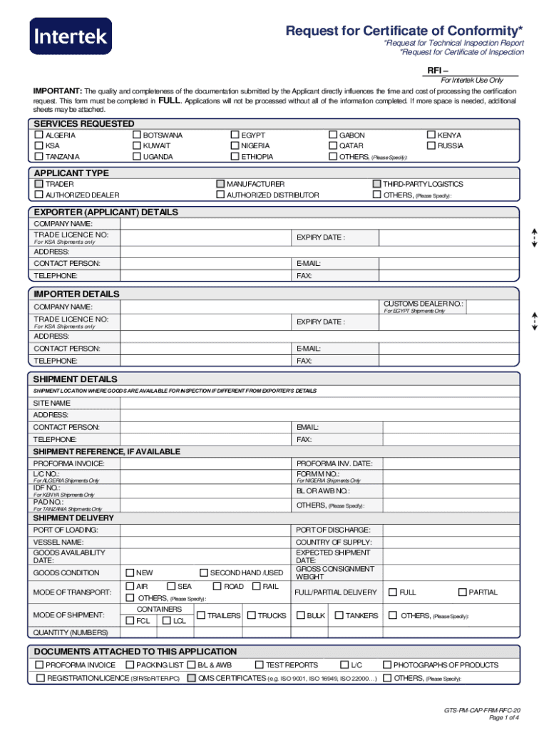 *Request for Technical Inspection Report *Request for  Form