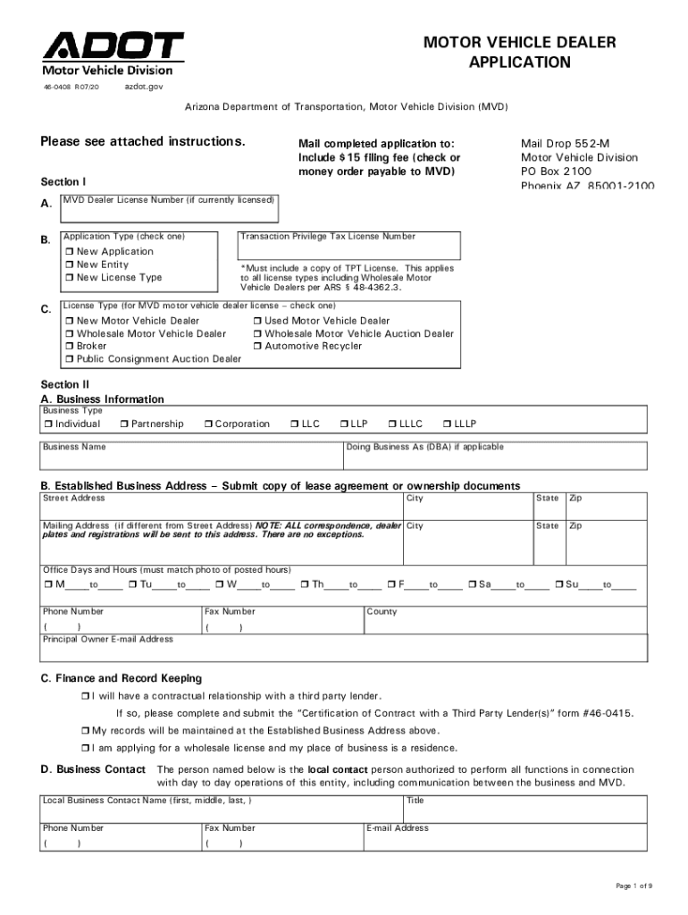 Adot Dealer  Form