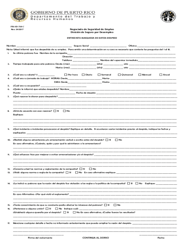 Unemployment Claim Data Search Interview Form