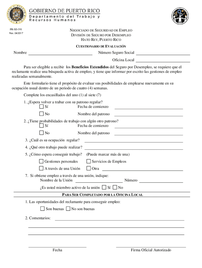 Unemployment Benefits Evaluation Form