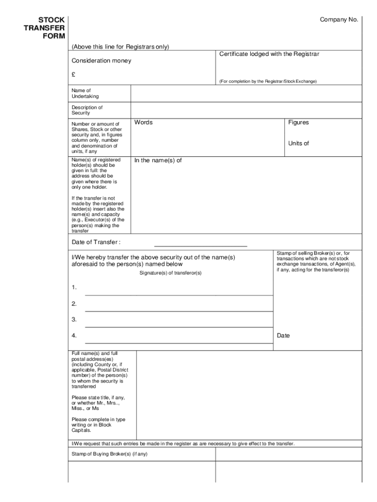 Stock Transfer Form