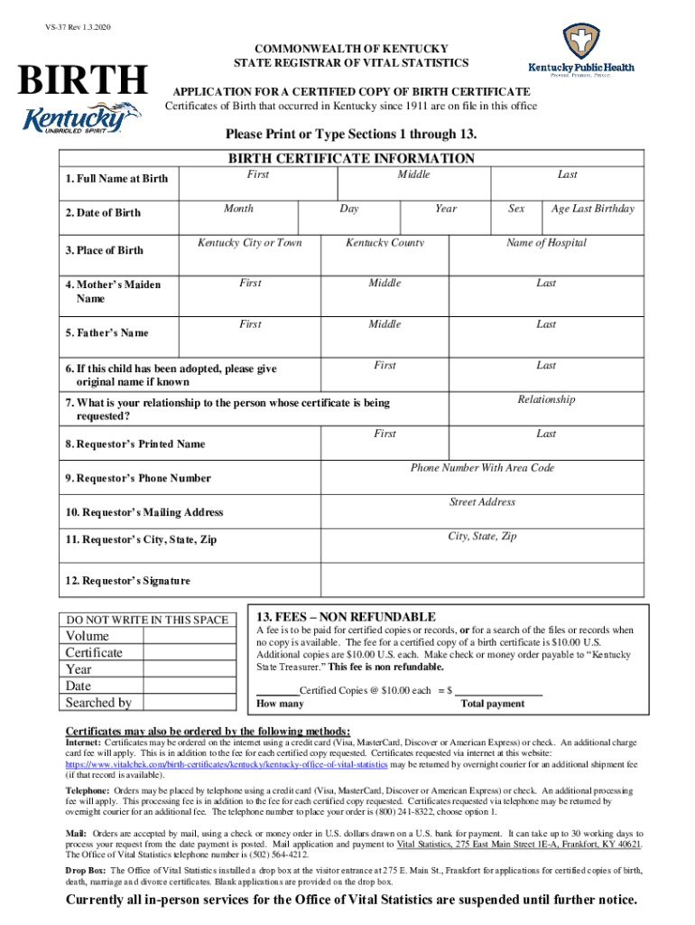 Application Birth Form