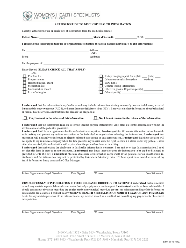 NEW PATIENT FRONT OFFICE FORMS COMPLETE 08282020 DB WHSNT