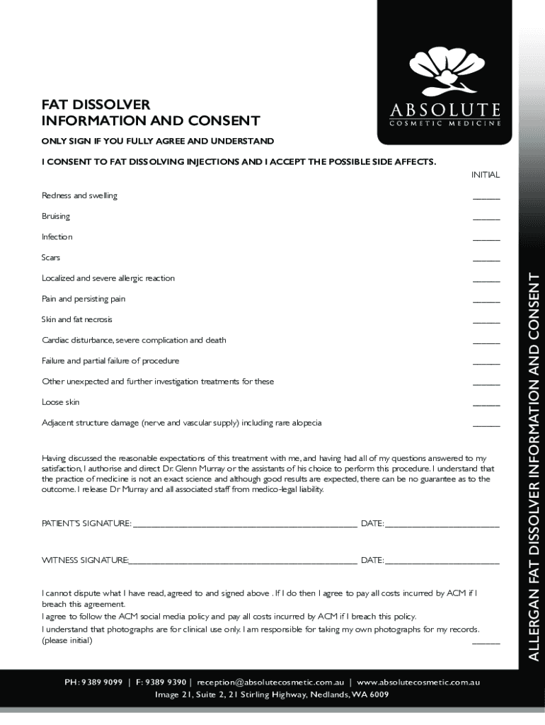  VASERSMOOTH PATIENT INFORMED CONSENT FORM 2019-2024