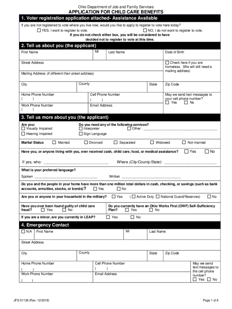 Jfs Application  Form