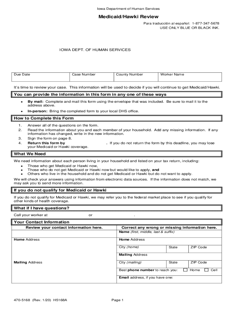 470 5168 MedicaidHawki Review  Form