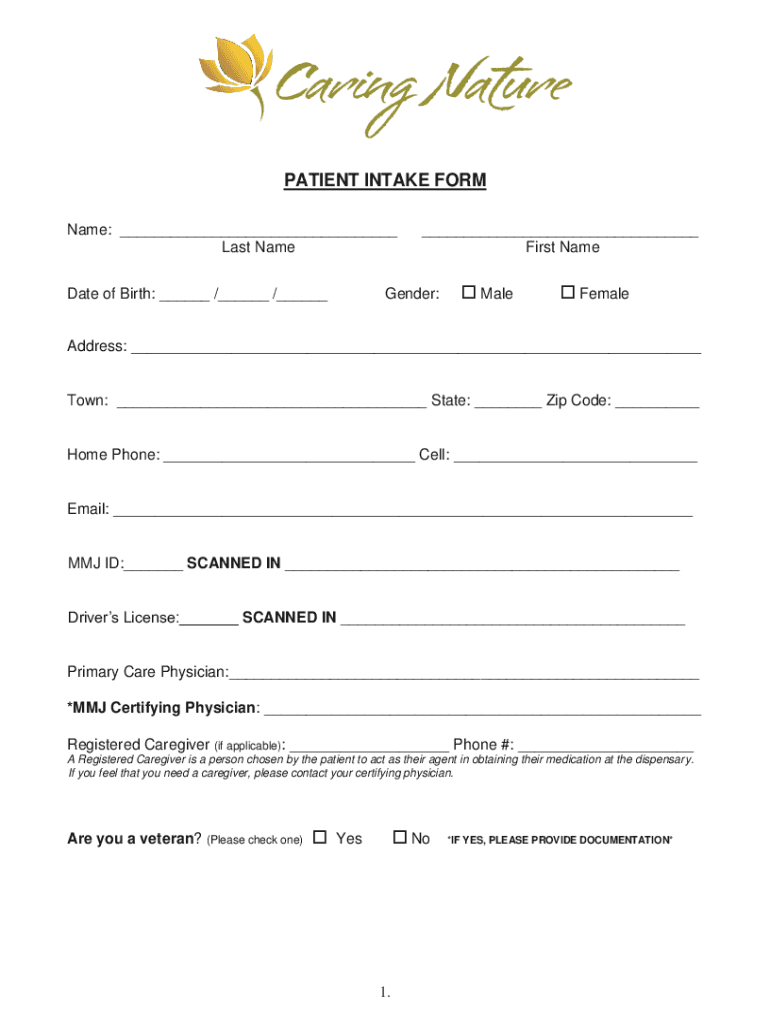NEW PATIENT INTAKE FORM Prime Wellness of Connecticut