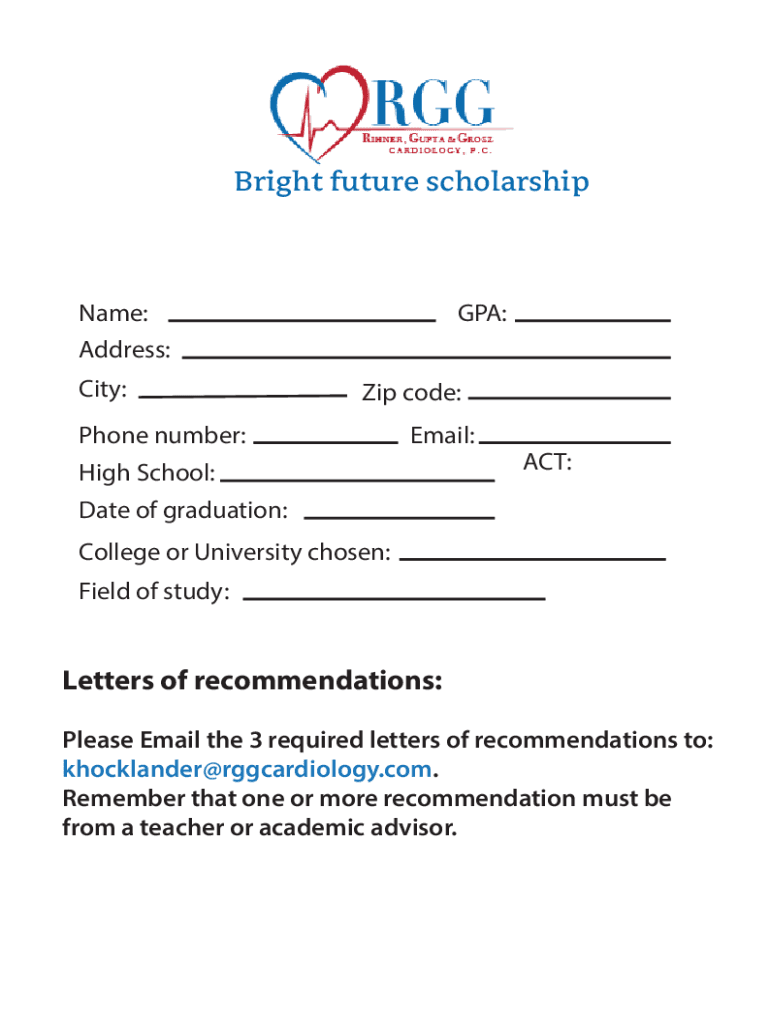  Fillable Online Scholarship Form RGG Fax Email Print pdfFiller 2021-2024