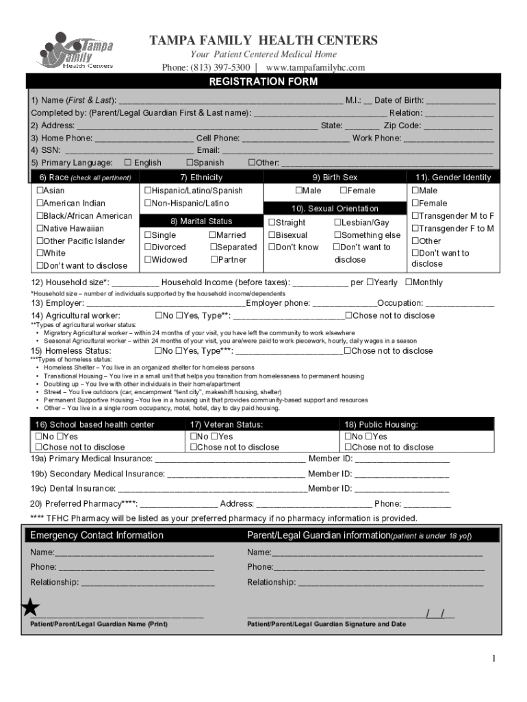 TFHC Pediatric Registration Form English