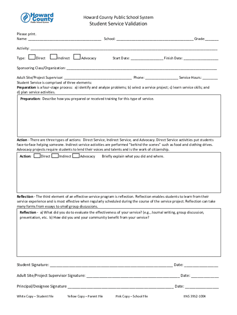  Howard County Public School SystemStudent Service 2020-2024