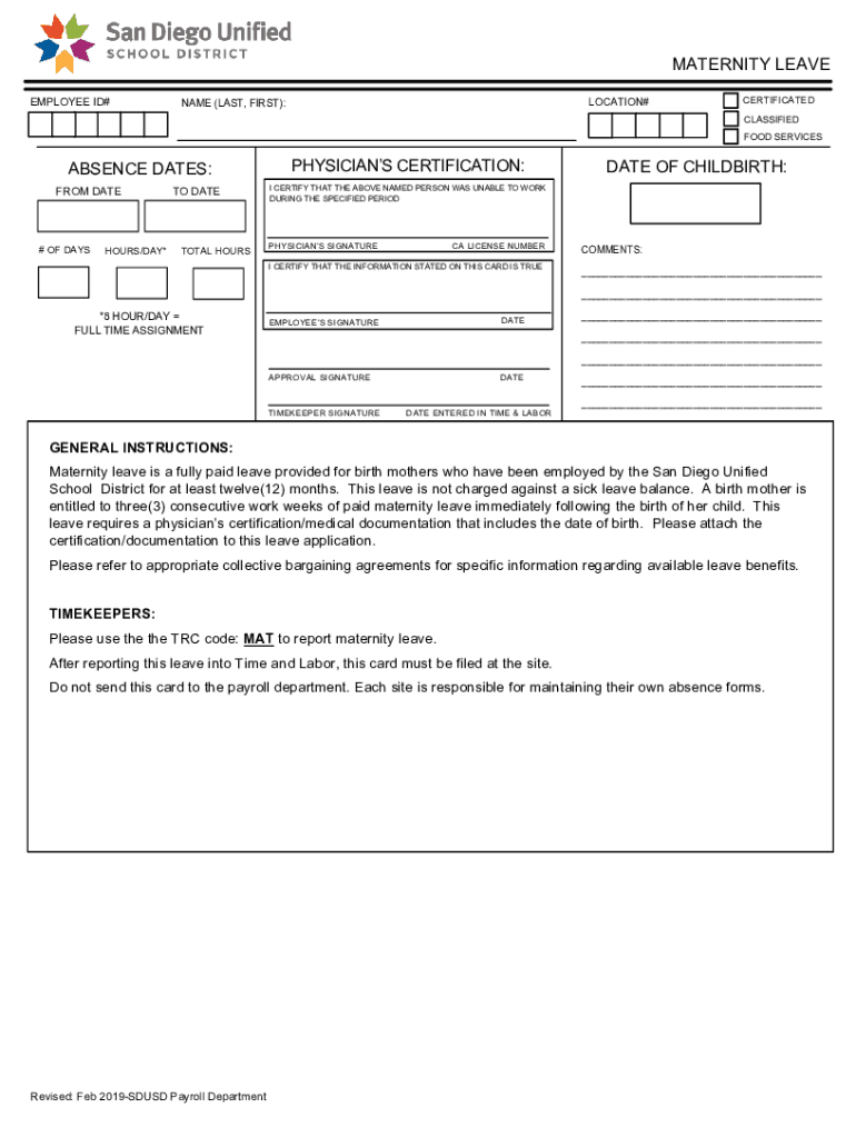 Mat Leave Vsd  Form