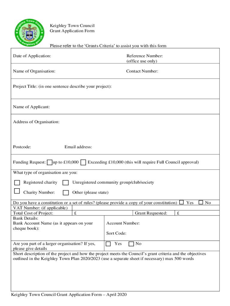 Keighley Town CouncilKeighley, West Yorkshire, England  Form