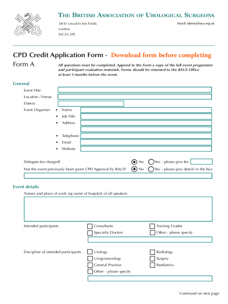 The BRITISH ASSOCIATION of UROLOGICAL SURGEONS 35  Form