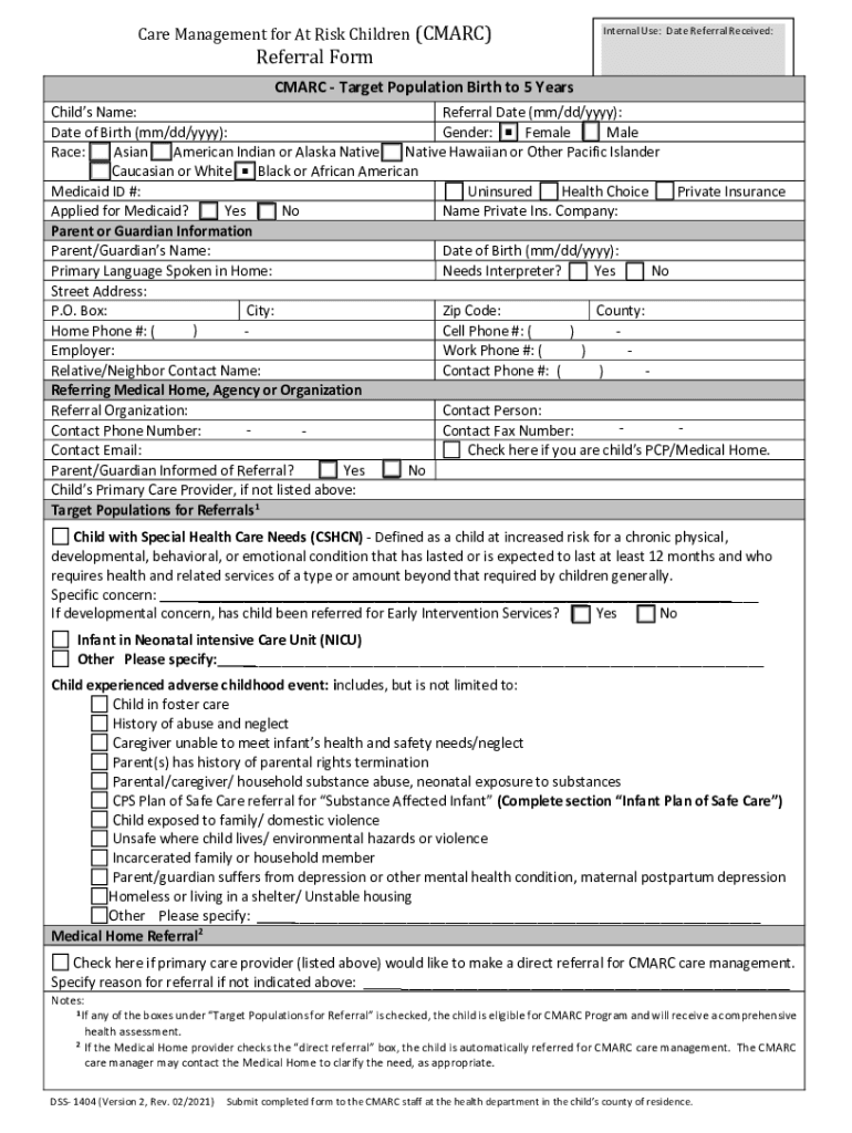  CC4C Screening and Referral Form Cabarrus Health 2021-2024