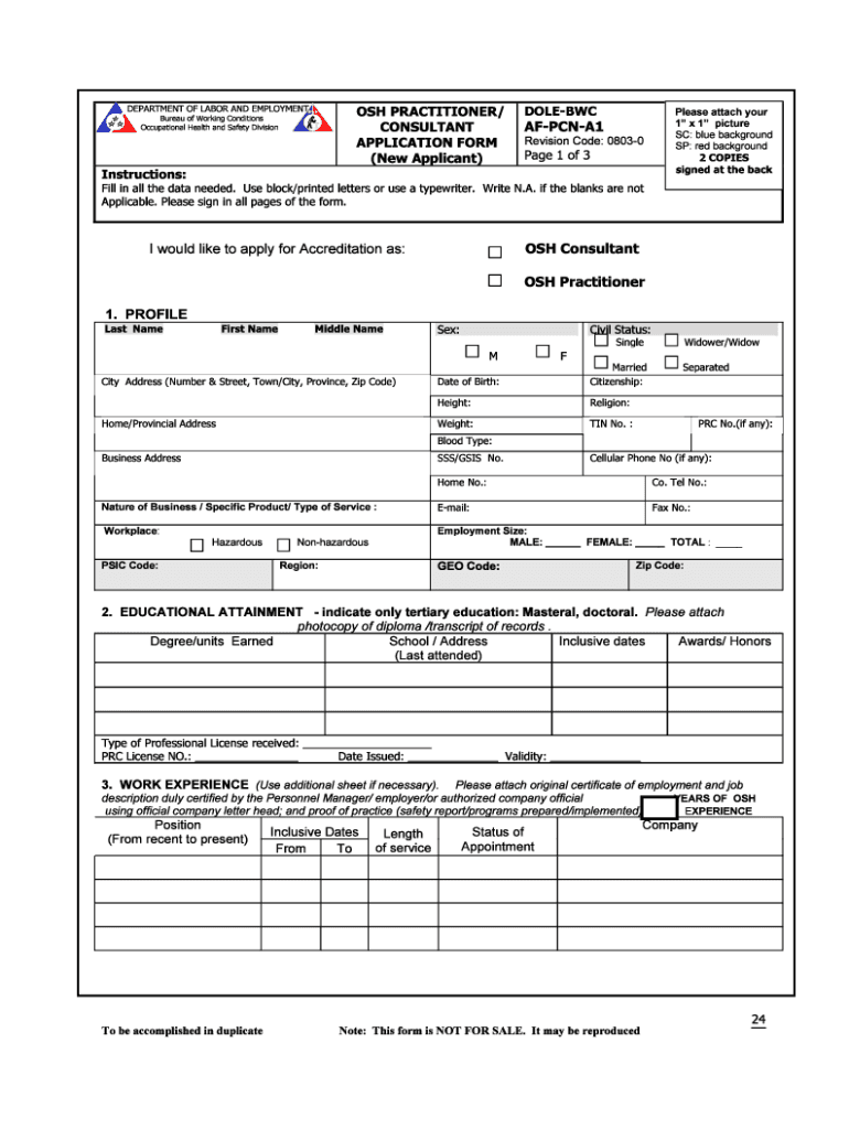  Occupational Health Safety Dole 2020-2024