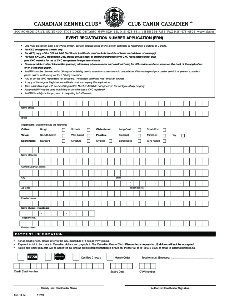 The Puppy List Canadian Kennel Club  Form