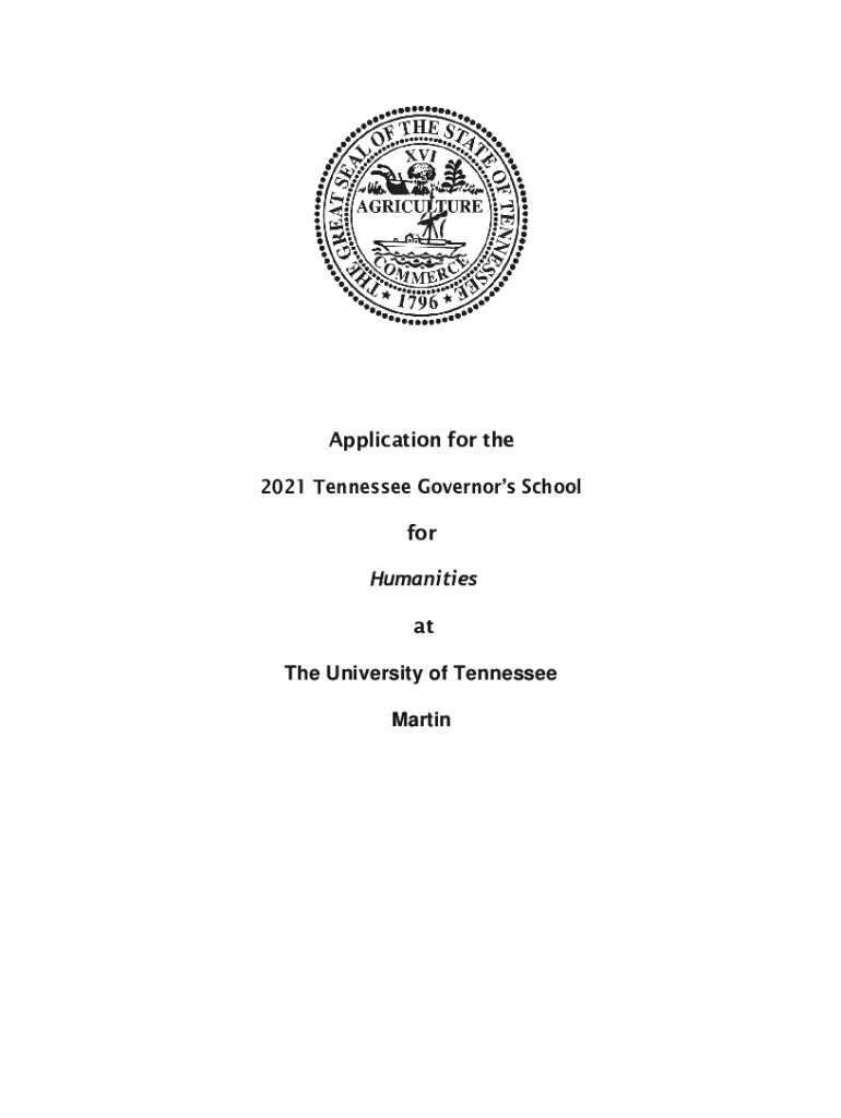  Governor's SchoolsGovernors School for Scientific Models and Data Analysis Tennessee Governors School for the ArtsA Month Long G 2021