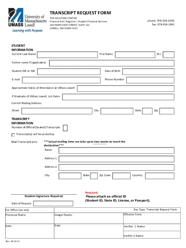 Uml Transcript  Form