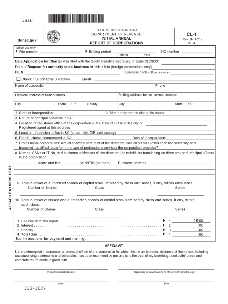  PT 100 DEPARTMENT of REVENUE Rev 419 South Carolina 2021-2024