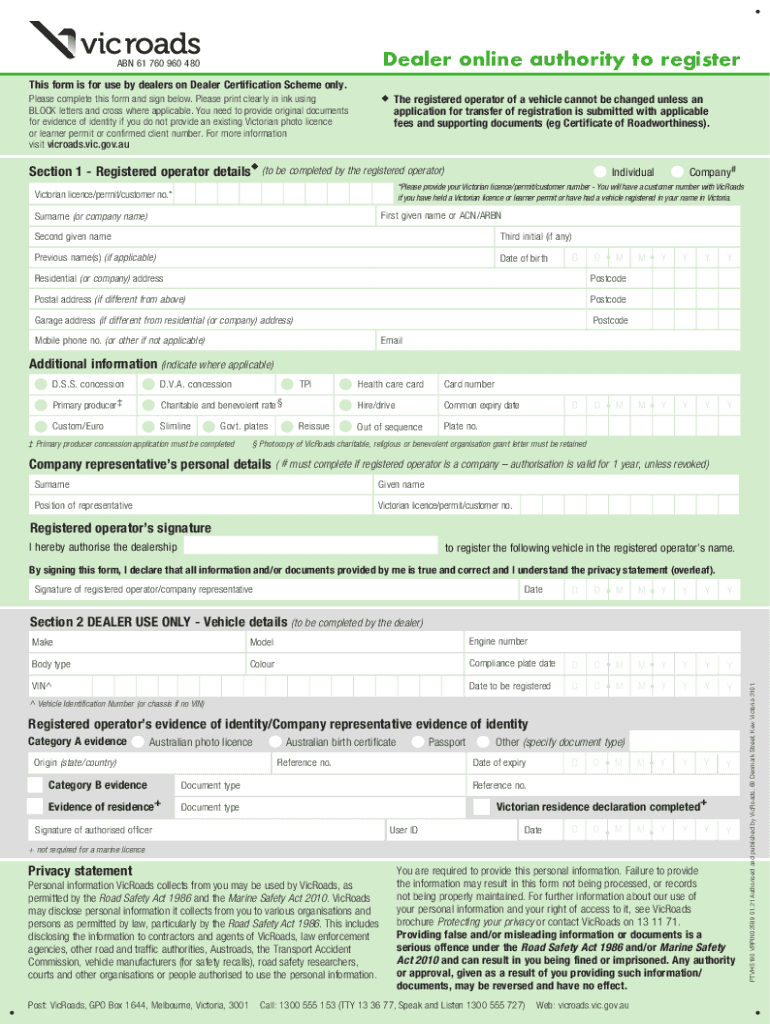 Form AU VRPIN02589 Fill Online, Printable, Fillable