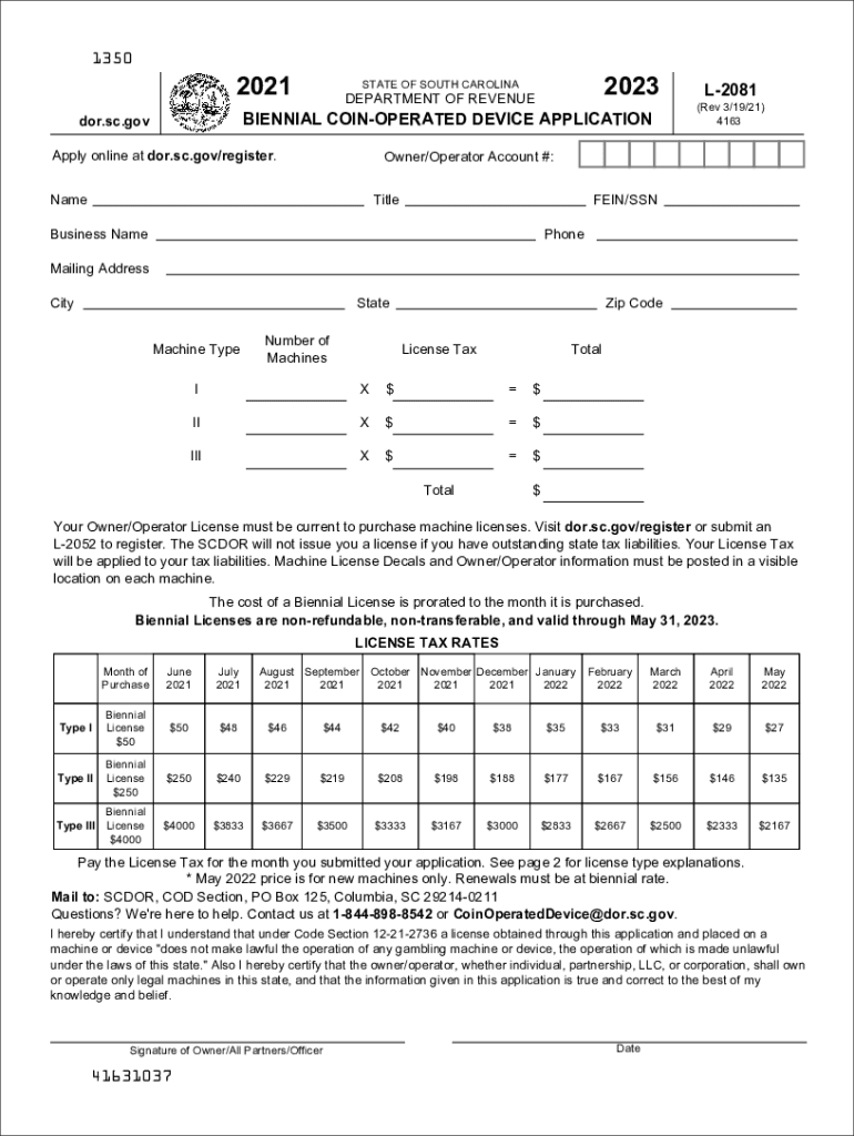  Get the STATE of SOUTH CAROLINA DEPARTMENT of REVENUE 2021