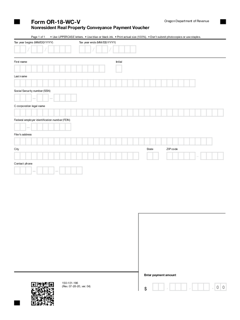  Form or 18 WC V Instructions Oregon 2020