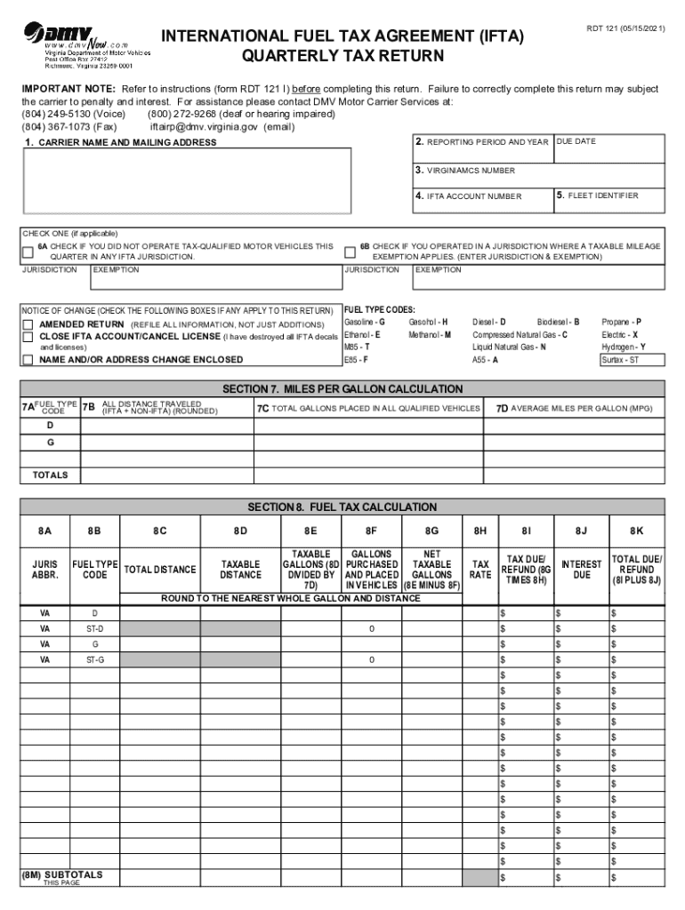 VA DMV RDT 121 Fill and Sign Printable  Form