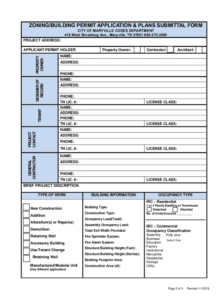 ZONING PERMIT and BUILDING PROJECT DESIGN &amp;amp;amp; REVIEW  Form