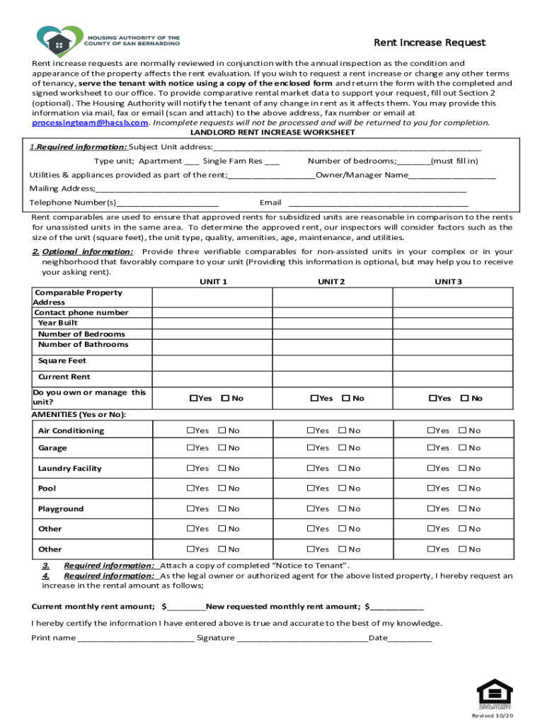 HCV Rent Increase RequestsThe Chicago Housing AuthorityRent Increase Notice Sample LetterPDF WordRent Increase Letter TemplateZi  Form