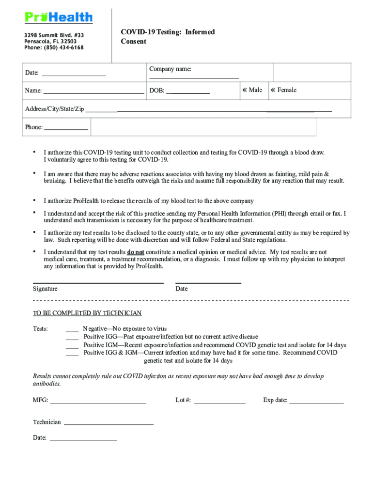 Rapid Covid Test Form