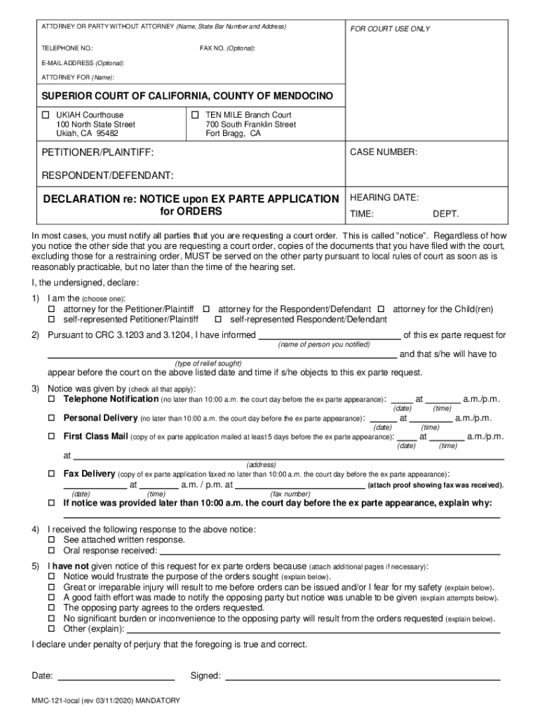  CLAIM FORM the Superior Court of California 2020-2024