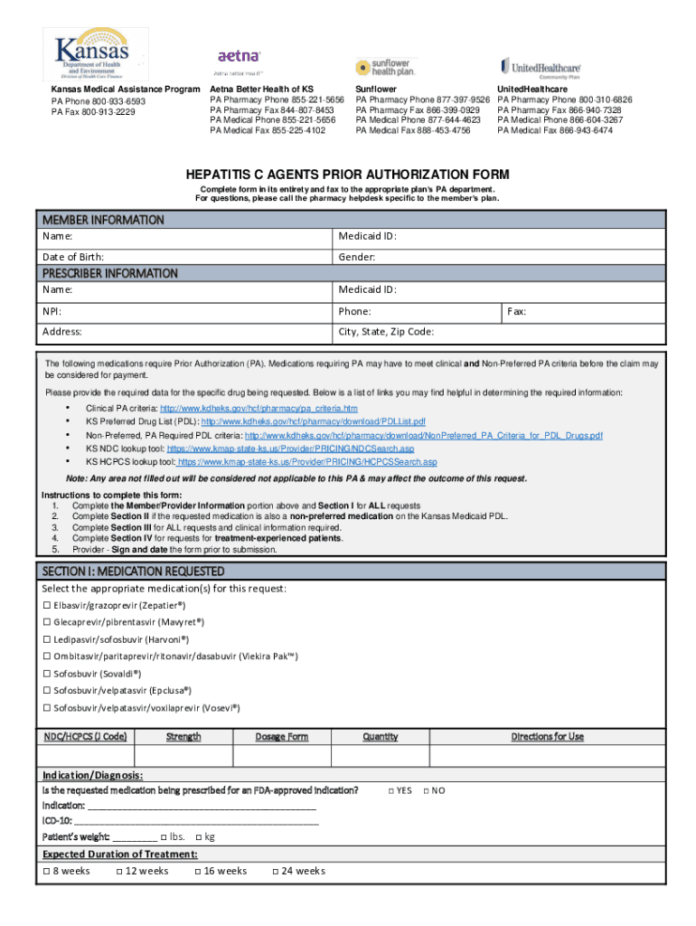 General Prior Authorization Request Kmap State Ks Us  Form